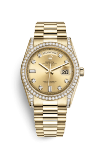 [118388-0019] Day-Date 36 Yellow Gold Diamonds / President / Champagne Diamond