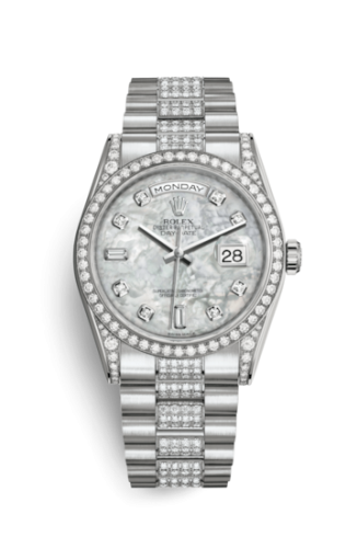 [118389-0074] Day-Date 36 White Gold Diamonds / President Diamond / MOP