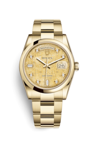 [118208-0138] Day-Date 36 Yellow Gold Domed / Oyster / Champagne MOP Computer