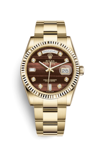 [118238-0420] Day-Date 36 Yellow Gold Fluted / Oyster / Bull's Eye