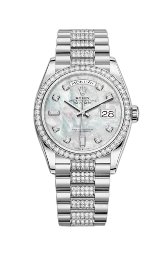 [128349RBR-0014] Day-Date 36 White Gold / Diamond / MOP-Diamond / President-Diamond