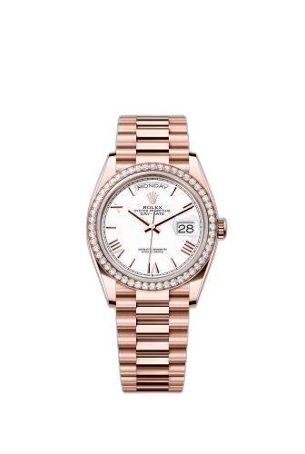 [128345RBR-0070 (aka: m128345rbr-0070)] Day-Date 36 Everose Gold / Diamond / White - Roman / President