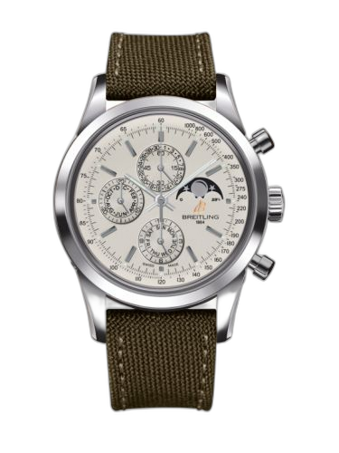 [A1931012/G750/106W/A20BA.1] Transocean Chronograph 1461 Stainless Steel / Silver / Military / Pin