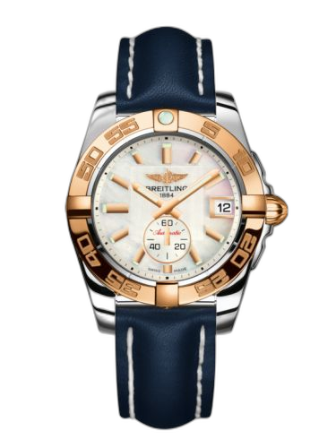 [C3733012/A724/194X/A16BA.1] Galactic 36 Automatic Stainless Steel / Rose Gold / Pearl / Calf