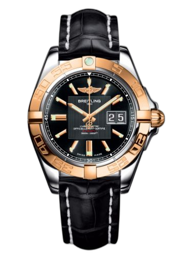 [C49350L2.BA09.728P] Galactic 41 Stainless Steel / Rose Gold / Trophy Black / Croco