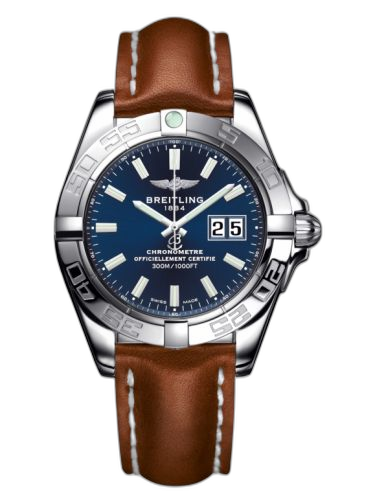 [A49350L2.C929.425X] Galactic 41 Stainless Steel / Horizon Blue / Calf