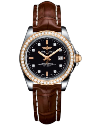 [C7133053/BF64/778P/A14BA.1] Galactic 32 Sleek Edition Stainless Steel / Rose Gold / Diamond / Trophy Black Diamond / Croco