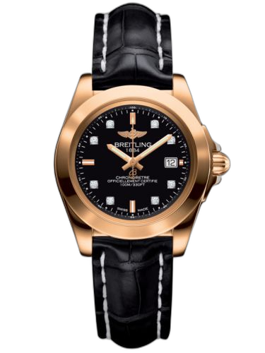 [H7133012.BF64.777P] Galactic 32 Sleek Edition Rose Gold / Trophy Black Diamond / Croco