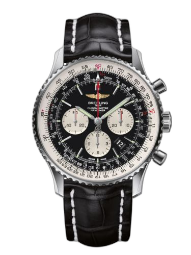 [AB012721/BD09/760P/A20BA.1] Navitimer 01 46 Stainless Steel / Black / Croco / Pin