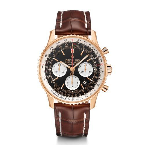 [RB0121211B1P2] Navitimer 1 B01 Chronograph 43 Red Gold / Black / Croco / Folding