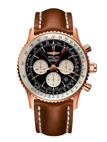 [RB031121/BG11/439X/R20BA.1] Navitimer Rattrapante Red Gold / Black / Calf / Pin
