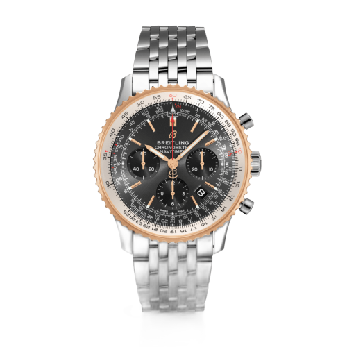 [UB0121211F1A1] Navitimer 1 B01 Chronograph 43 Stainless Steel / Red Gold / Grey / Croco / Pin