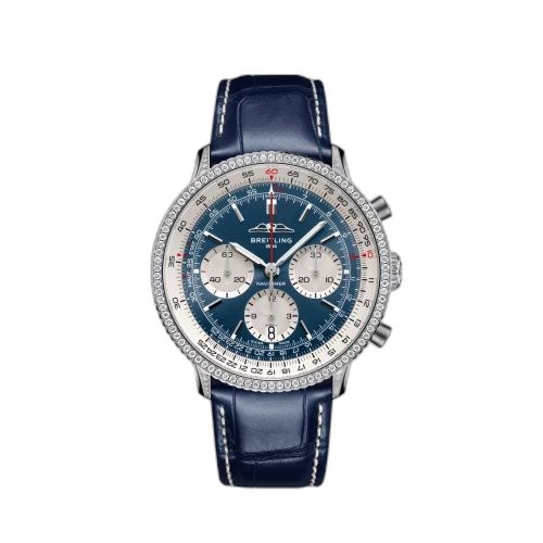 [AB0139631C1P1] Navitimer B01 Chronograph 41 Stainless Steel - Diamond / Blue / Alligator