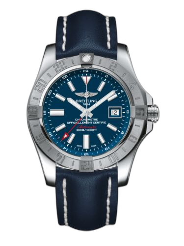 [A3239011/C872/112X/A20D.1] Avenger II GMT Stainless Steel / Mariner Blue / Calf / Folding