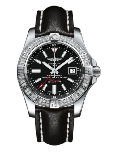 [A3239053.BC35.435X] Avenger II GMT Stainless Steel / Diamond / Volcano Black / Calf