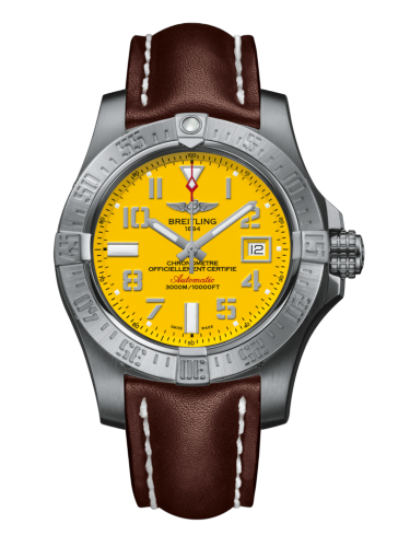 [A1733110/I519/437X/A20BASA.1] Avenger II Seawolf Stainless Steel / Cobra Yellow / Calf / Pin