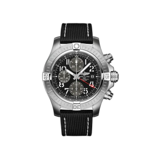 [A24315101B1X1] Avenger Chronograph GMT 45 Stainless Steel / Black / Strap - Pin
