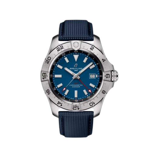[A32320101C1X1] Avenger Automatic GMT 44 Stainless Steel / Blue / Strap