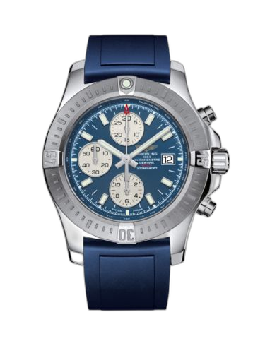 [A1338811/C914/145S/A20S.1] Colt Chronograph Automatic Stainless Steel / Mariner Blue / Rubber / Pin