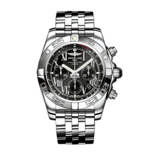 [AB011012.B956.375A] Chronomat 44 Stainless Steel / Onyx Black Roman / Bracelet