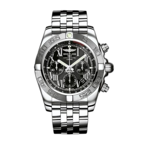 [AB011011/B956/375A] Chronomat 44 Stainless Steel / Black - Roman / Bracelet