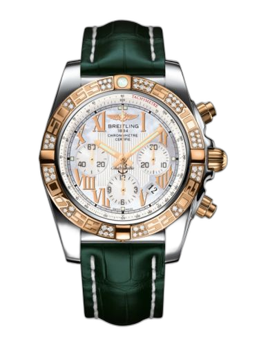 [CB0110AA.A693.748P] Chronomat 44 Stainless Steel / Rose Gold / Diamond / Pearl Roman / Croco