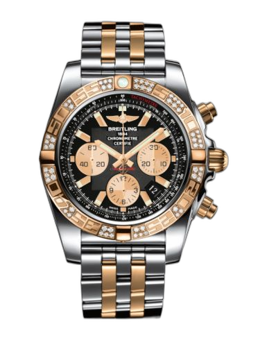 [CB0110AA.B968.375C] Chronomat 44 Stainless Steel / Rose Gold / Diamond / Onyx Black / Bracelet