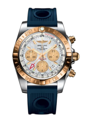 [CB042012.A739.211S] Chronomat 44 GMT Stainless Steel / Rose Gold / Pearl / Rubber