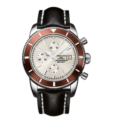 [A1332033.G698.441X] Superocean Heritage 46 Chronograph Stainless Steel / Bronze / Stratus Silver / Calf