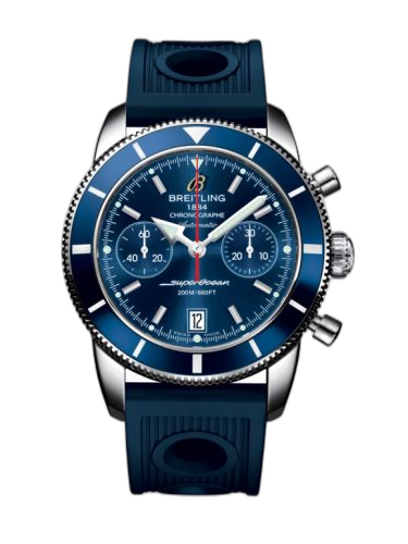 [A2337016.C856.211S] Superocean Heritage 44 Chronograph Stainless Steel / Blue / Blue / Rubber