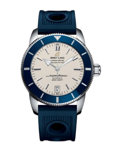 [AB201016/G827/211S/A20S.1] Superocean Heritage II 42 Stainless Steel / Blue / Silver / Rubber / Pin