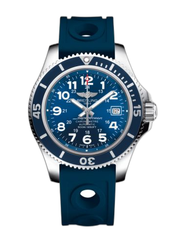 [A17365D11C1S1 (aka: A17365D1/C915/229S/A18S.1)] Superocean II 42 Stainless Steel / Blue / Mariner Blue / Ocean Racer / Pin