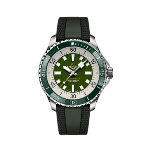 [A17376A31L1S1] SuperOcean Automatic 44 Stainless Steel / Green / Rubber