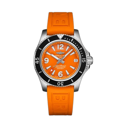 [A17316D71O1S1] Superocean 36 Stainless Steel / Orange / Rubber
