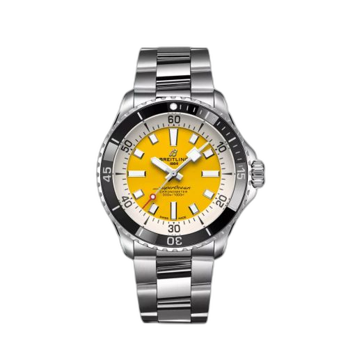[A17375211I1A1] SuperOcean Automatic 42 Stainless Steel / Yellow / Bracelet