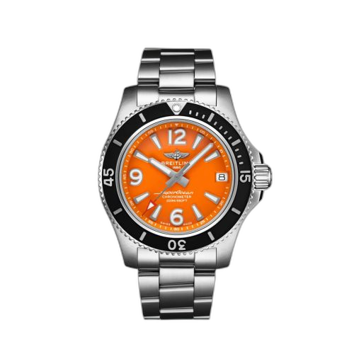 [A17316D71O1A1] Superocean 36 Stainless Steel / Orange / Bracelet