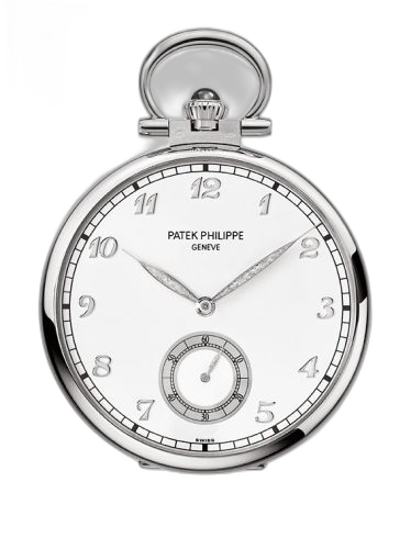 [992/152G] Pocket Watch Lepine White Gold / View of Geneva