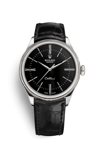 [50509-0006] Cellini Time White Gold / Black / Alligator Black