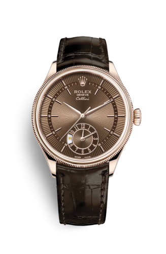 [50525-0015] Cellini Dual Time Everose / Brown / Alligator Brown