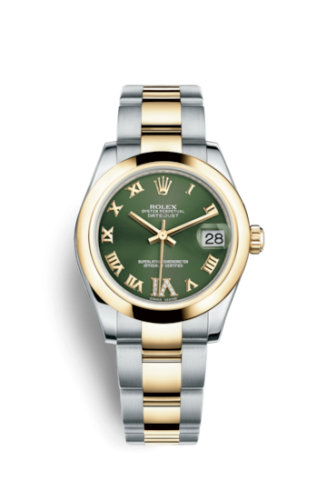 [178243-0076] Datejust 31 Rolesor Yellow Domed / Oyster / Olive Roman