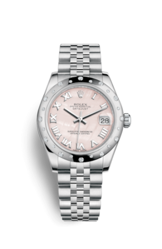[178344-0033] Datejust 31 Stainless Steel Domed Diamond / Jubilee / Pink MOP - Roman