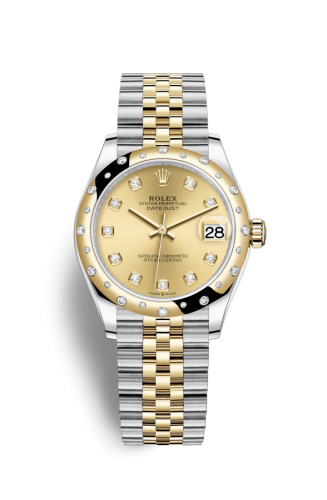 [278343rbr-0026] Datejust 31 Stainless Steel / Yellow Gold / Domed - Diamond / Champagne - Diamond / Jubilee
