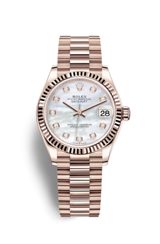 [278275-0009] Datejust 31 Rose Gold / Fluted / MOP / President