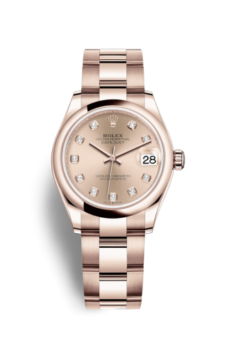 [278245-0029] Datejust 31 Rose Gold / Domed / Rose - Diamond / Oyster