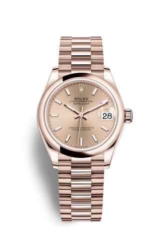 [278245-0036] Datejust 31 Rose Gold / Domed / Rose / President