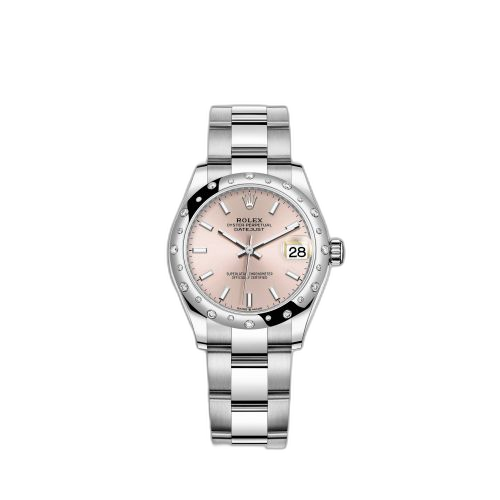[278344rbr-0015] Datejust 31 Stainless Steel Domed Diamond / Oyster / Pink