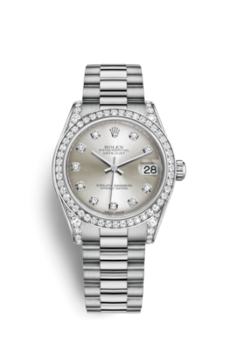 [178159-0010] Datejust 31 White Gold Diamond / President / Silver Diamond