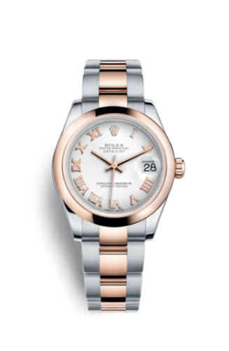 [178241-0068] Datejust 31 Rolesor Everose Domed / Oyster / White Roman