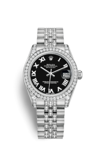 [178159-0061] Datejust 31 White Gold Diamond / Jubilee Diamond / Black Roman
