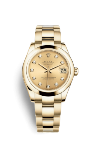 [178248-0012] Datejust 31 Yellow Gold Domed / Oyster / Champagne Diamond